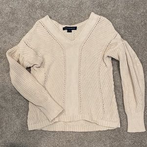 LIKE NEW Cream Sweater with Puff Sleeves